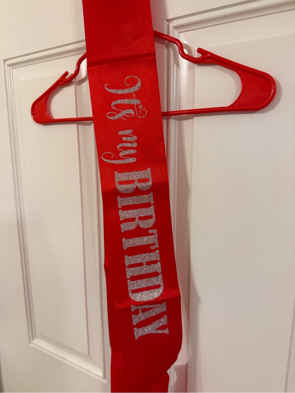 Red "It's My Birthday" Satin Sash